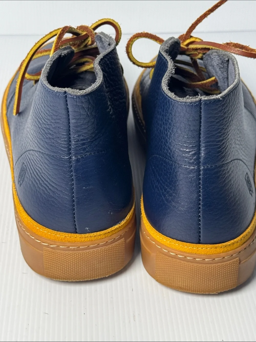 NOAH WAXMAN Hamilton Chukka Sneakers Men's Cobalt Navy Blue Leather US 8 - 41.5